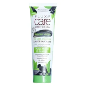 Flux Care – Masque Visage Thé Vert, Charbon & Acide Salicylique (150 ml)
