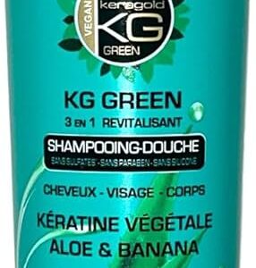 KG Green – Shampooing-Douche 3 en 1 Kératine Végétale Aloe & Banane Sans sulfates