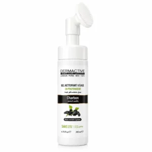 Dermactive – Gel Nettoyant Visage Charbon avec Brosse Intégrée