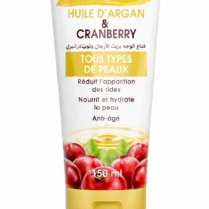 Flux Care – Masque Visage Huile d’Argan & Cranberry (150 ml)
